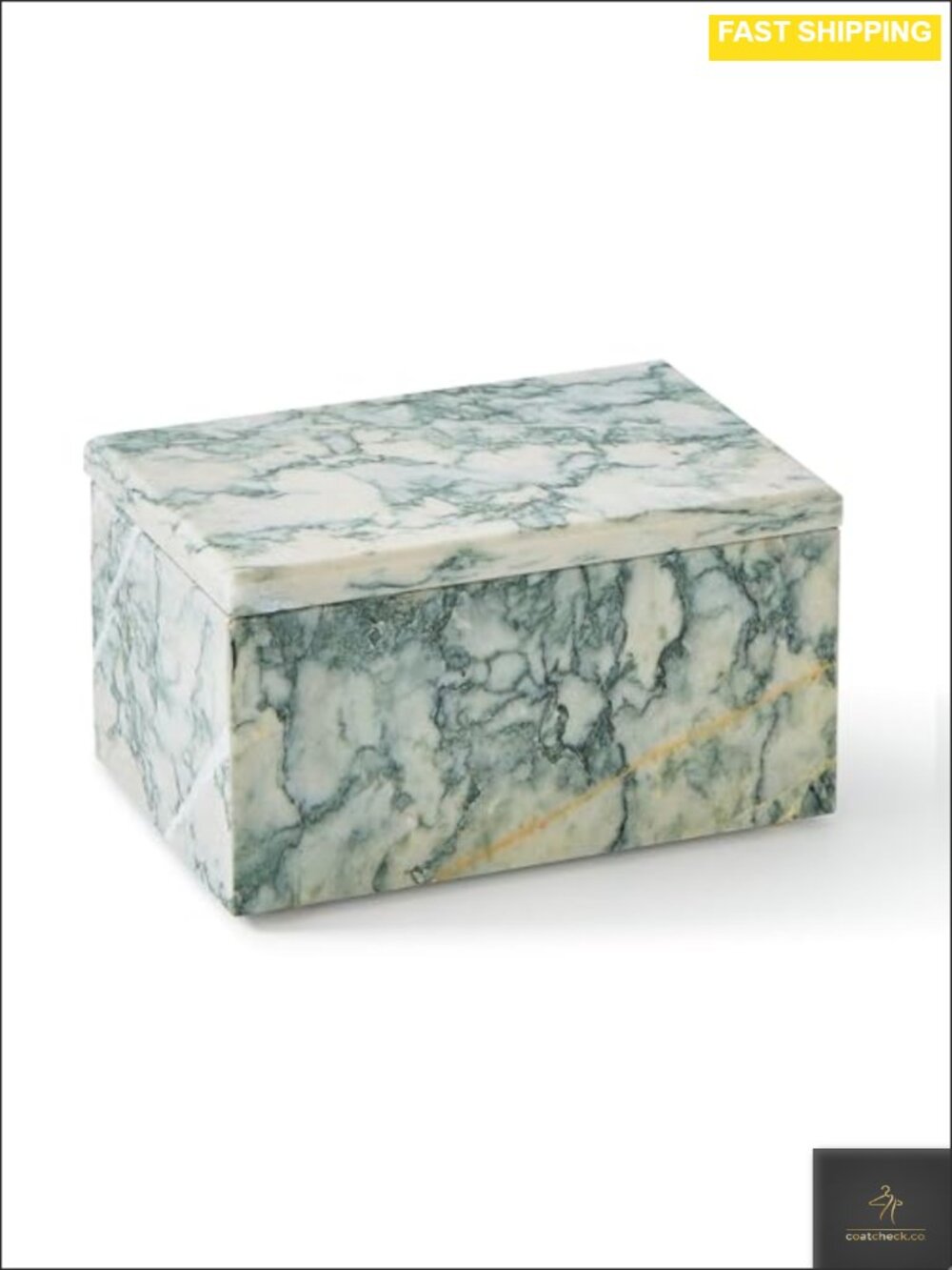 Natural Marble Storage Box with Lid Rectangular Jewelry Organizer